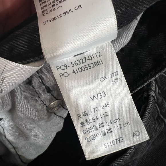 LEVIS 501 High Waist Distressed Mini Black Jean Shorts Sz 33 - Picture 6 of 6